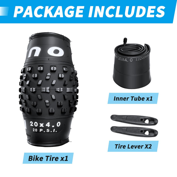 E-bike fat tire tube installed on 20" wheel rim